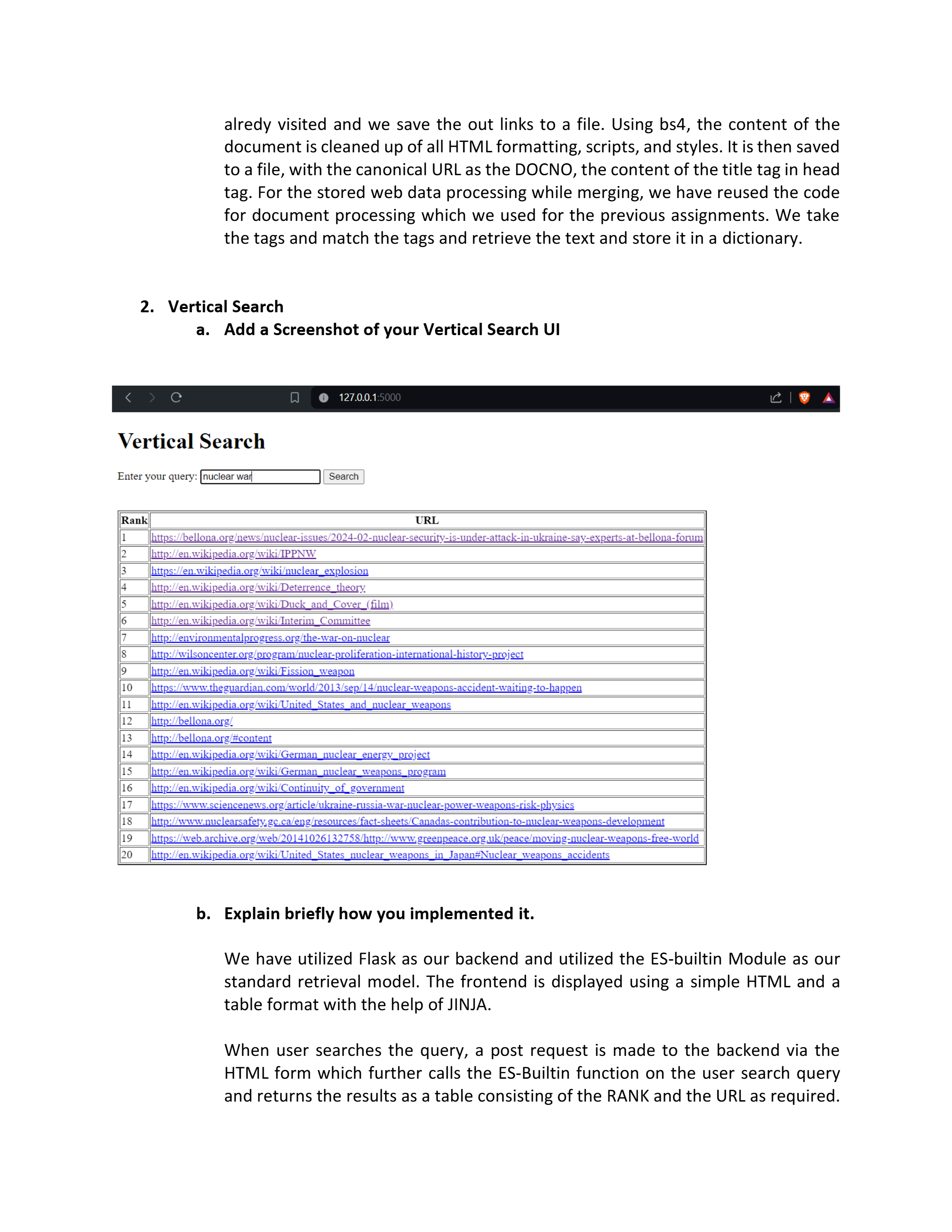 Web Crawler Search Engine